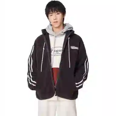 美特斯邦威 时尚潮酷立领拼接短款棉服 男款