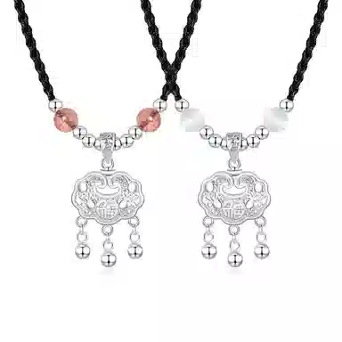 喜宝春花 一步一响平安锁转运诸事顺利平安喜乐新中式八方来财福禄吉祥小众诸事顺利 #好运 合金 项链 男女同款情侣款