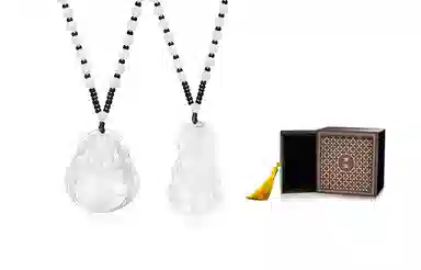 鸳鸯金楼 新中式国风系列 温润弥勒佛像 高级感浅色观音/弥勒佛编绳串珠 玉髓 项链 男女同款情侣款