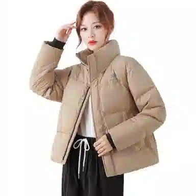 鸭鸭 加厚纯色立领短款羽绒服 女款