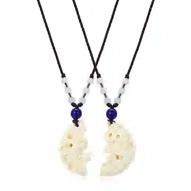 饰伴 国潮龙凤呈祥 新中式 纳福转运小众设计 象牙石 男女同款情侣款 项链 女款