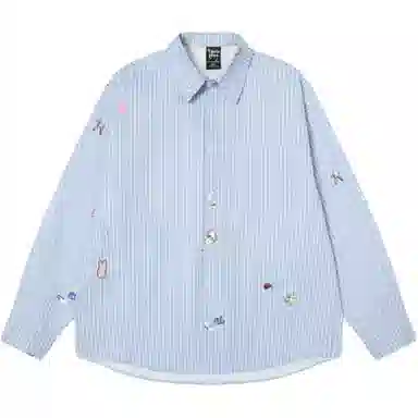 【dme】 美式简约复古条纹长袖衬衣男春季潮牌宽松休闲情侣舒适百搭时尚寸衣外套衬衫 男女同款