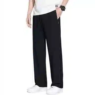 顶峰保罗 冰丝薄款透气垂感直筒阔腿长裤无性别主义潮牌凉感舒适宽松运动百搭速干休闲裤 男女同款