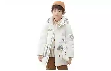 鸭鸭 加厚休闲中长款连帽羽绒服 儿童款