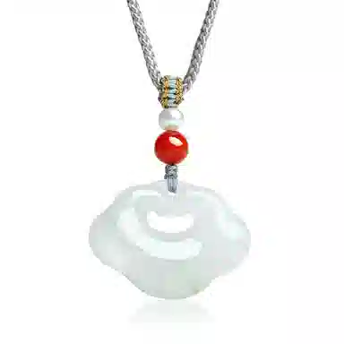 印象眸 如意锁 新中式古风经典平安锁 天山翠 项链 男女同款情侣款