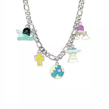 KING OF BLING Alien Planet Necklace