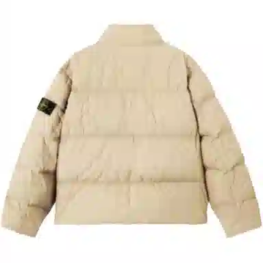 Stone Island Long Sleeve Zipper Pocket Down Jacket Desert