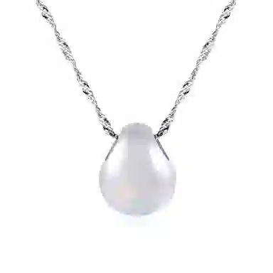 百年传琪 天使蛋人鱼眼泪沉静夜空 水滴锁骨链 水波链 十字链 玉髓 项链 女款