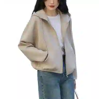 【dme】 休闲连帽廓形短款拉链开衫卫衣 女款