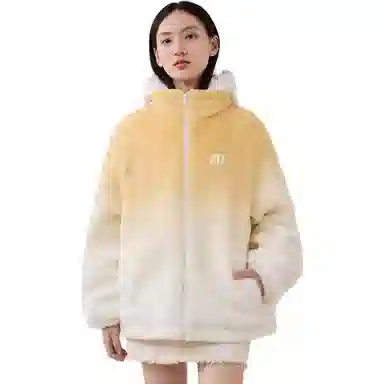 鸭鸭 渐变加厚保暖韩系可爱防风连帽长袖羽绒服 女款