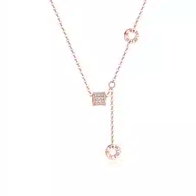 【S999纯银】 六桂福珠宝 罗马数字小蛮腰项链气质百搭温柔轻奢小众高级精致优雅大气时尚简约 足银 锁骨链 女款