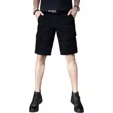 贵色 休闲百搭潮牌简约五分裤直筒薄款宽松弹力工装短裤 男女同款