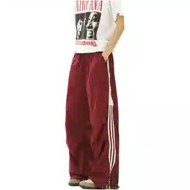 颂希尔 美式复古潮流百搭纯色直筒休闲裤 男女同款