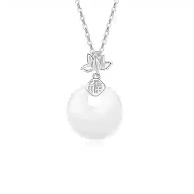 【S925银 步步生莲】 七好美银 莲花平安扣 精致轻奢时尚优雅小清新 简约小众高级感设计 日常通勤百搭 玉髓 玉石项链 女款