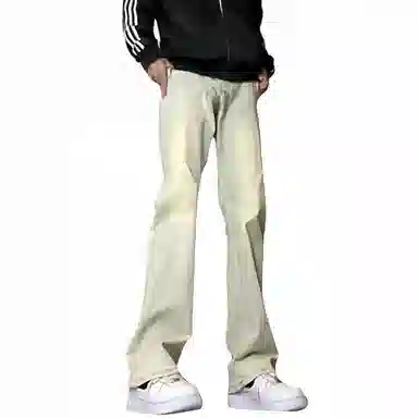 木林森 美式高街复古废土风水洗做旧中腰宽松直筒通勤百搭亲肤柔软舒适休闲耐磨垂感牛仔裤 男女同款