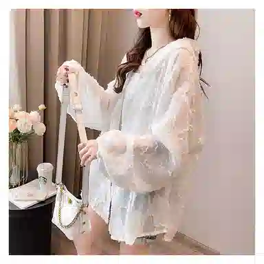 雾闪闪 宽松薄款休闲长袖雪纺衫 女款