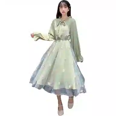 怪力萝莉 气质优雅舒适长袖连衣裙 女款