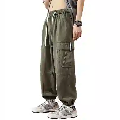 顶峰保罗 纯色运动简约宽松大码舒适通勤日常工装束脚无性别主义透气时尚松紧腰弹力显高显瘦百搭休闲裤 男女同款