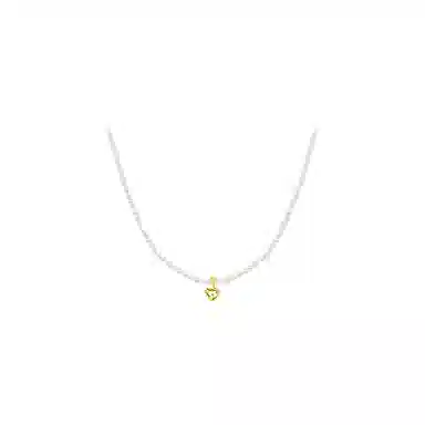 韵系 小众爱心 铜镀金 仿珍珠 项链 女款