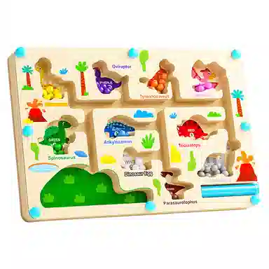 图米鱼 木质磁性计数运算颜色分类磁笔走珠移位游戏亲子互动安全环保 早教益智玩具