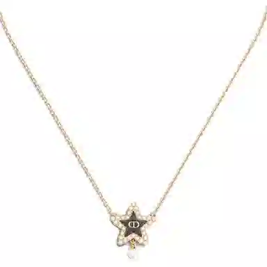 DIOR Deep Sea Blue Star Pendant Necklace Gold