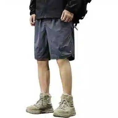 遨宇 美式夏威夷户外机能多巴胺轻薄速干工装男潮牌宽松大码高端排扣沙滩裤子男五分裤休闲短裤 男款