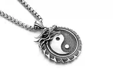 IDEAGEMER Yin Yang Dragon Necklace
