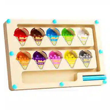 图米鱼 木质磁性计数运算颜色分类磁笔走珠移位游戏亲子互动安全环保 早教益智玩具