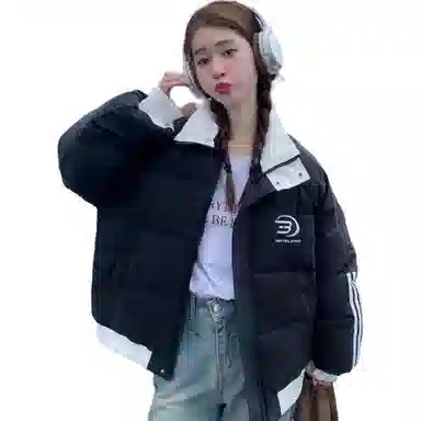 柏黛妃 美式面包服长袖通勤棉服 女款