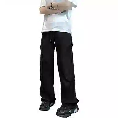 顶峰保罗 痞帅凉感舒适简约百搭伞兵直筒长裤户外登山跑步运动宽松小众设计感阔腿休闲裤 男女同款