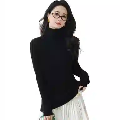 恒源祥 经典高领纯色套头长袖毛衣 女款