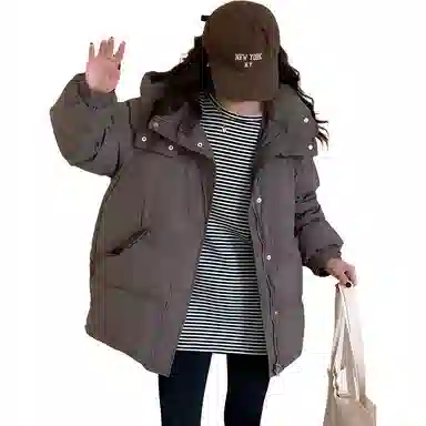 鸭鸭 时尚连帽韩版纯色羽绒服 女款