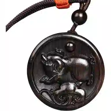 工匠一族 十二生肖圆牌 雕刻 紫光檀 项链 男女同款情侣款