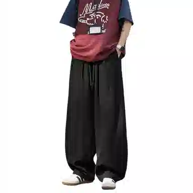 哲源 复古简约纯色宽松休闲裤 男女同款