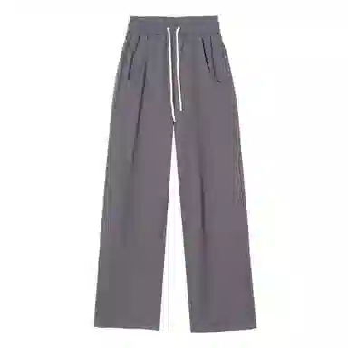 法文箱子 简约中腰宽松休闲裤 女款