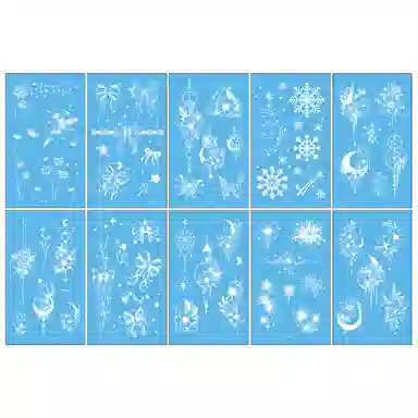 馨枕居  手绘白色曼陀罗纹身贴高级感手臂临时纹身贴