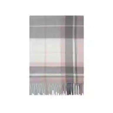 桉彩饰 百搭柔软流苏舒适保暖高雅格纹红色舒适静谧之花 绒线围巾 男女同款情侣款