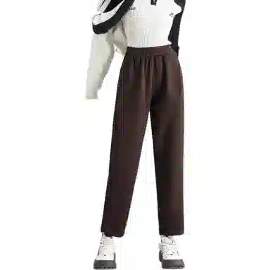 法文箱子 纯色松紧中腰直筒休闲裤 女款