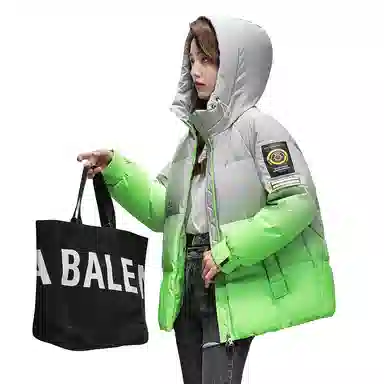 鸭鸭 宽松拉链连帽厚款保暖中长款羽绒服 女款