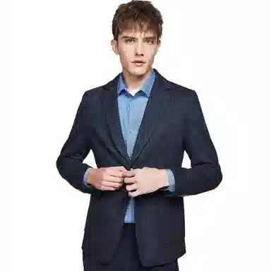 红豆 商务易打理通勤纯色西装 男款 灰蓝