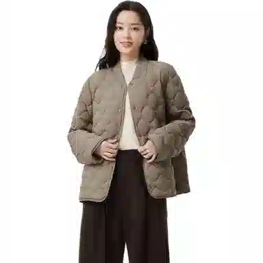 坦博尔 菱格轻暖保暖长袖羽绒服 女款