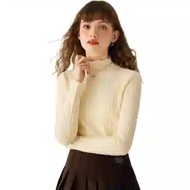 法文箱子 休闲修身简约长袖针织衫 女款