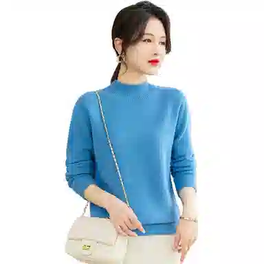 恒源祥 半高领套头纯色长袖毛衣 女款
