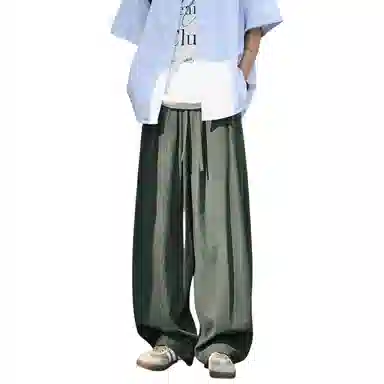 哲源 复古简约纯色宽松休闲裤 男女同款