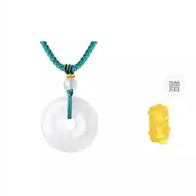 【买一赠一暴富金贴】 魔物 幸福圆满平安扣 新中式简约时尚复古经典高级感 吉祥如意编织绳 精美礼盒 玉髓 项链 女款