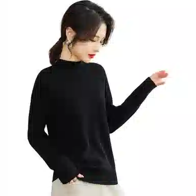 恒源祥 半高领套头纯色长袖毛衣 女款