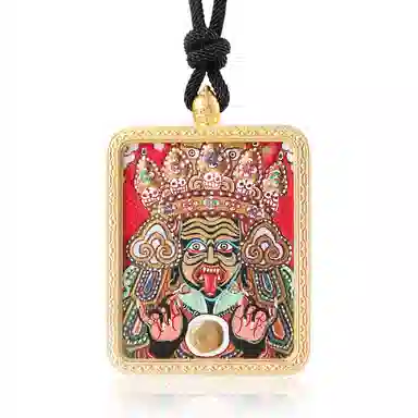 喃呢 藏式热贡手绘唐卡扎基拉姆新中式都市文玩国风国潮旺福平安吉祥好运 合金 项链 男女同款情侣款
