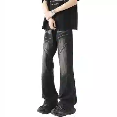 宝米卡 高街直筒百搭牛仔裤 男女同款