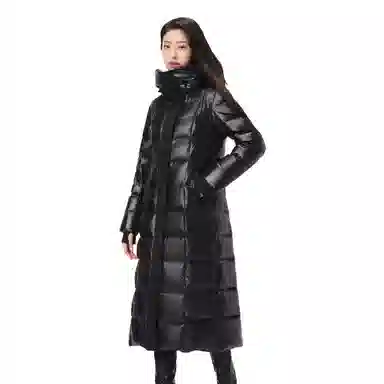 坦博尔 鹅绒长款过膝高充绒量加厚羽绒服 女款