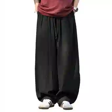 顶峰保罗 无性别主义日系弯刀薄款垂感阔腿长裤加肥加大码灯笼裤宽松直筒裤子亲肤透气时尚百搭休闲裤 男女同款